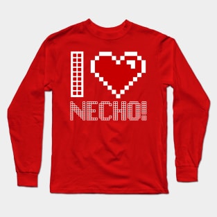 Pixel Effect I love Necho! Long Sleeve T-Shirt